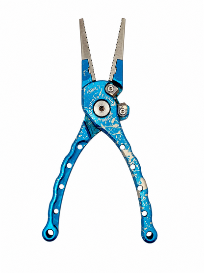 Ice Blue Silver Splatter Piranha Pliers