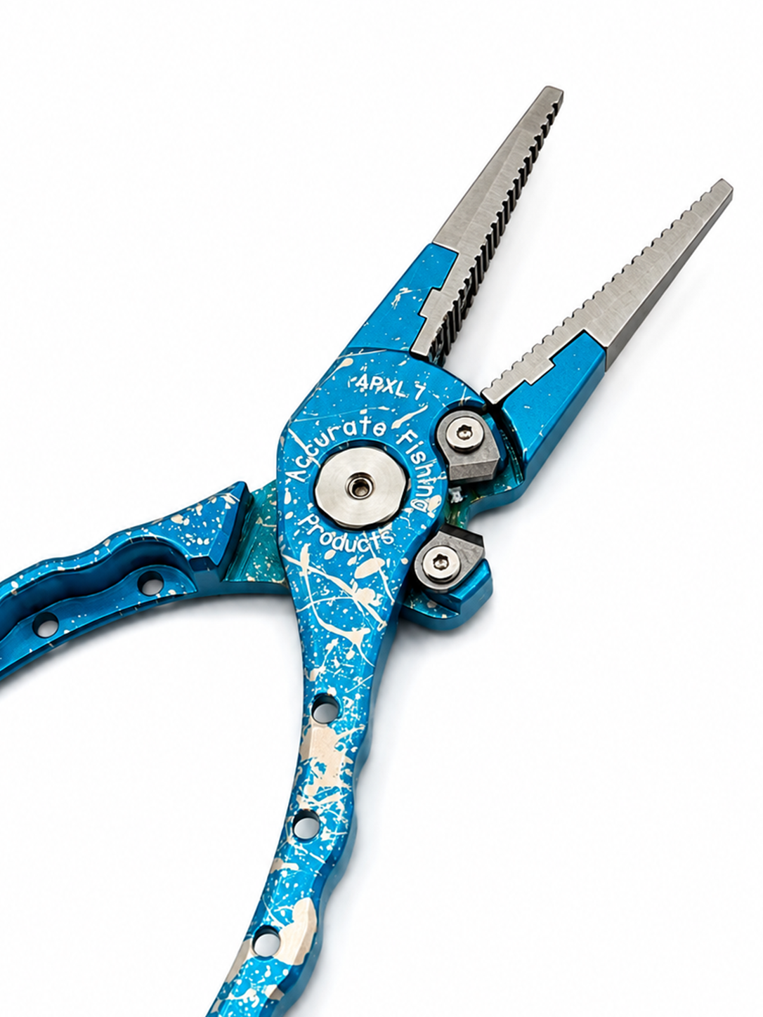 Ice Blue Silver Splatter Piranha Pliers