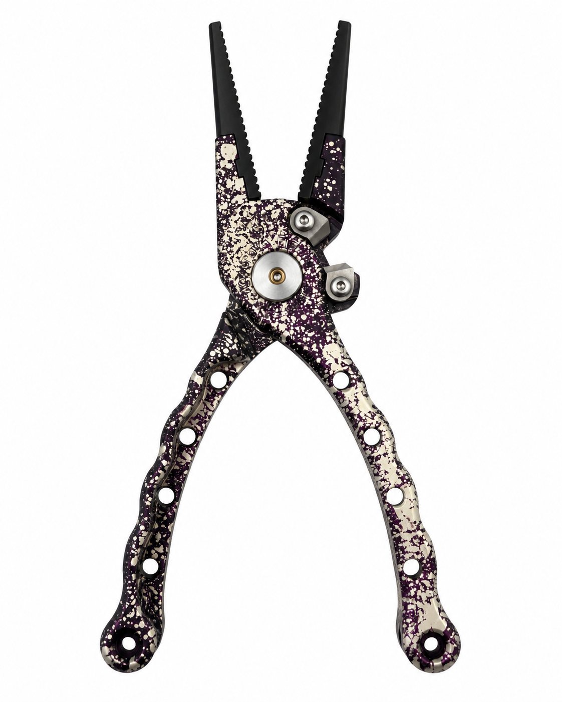 Black Purple Silver Splatter Piranha Pliers